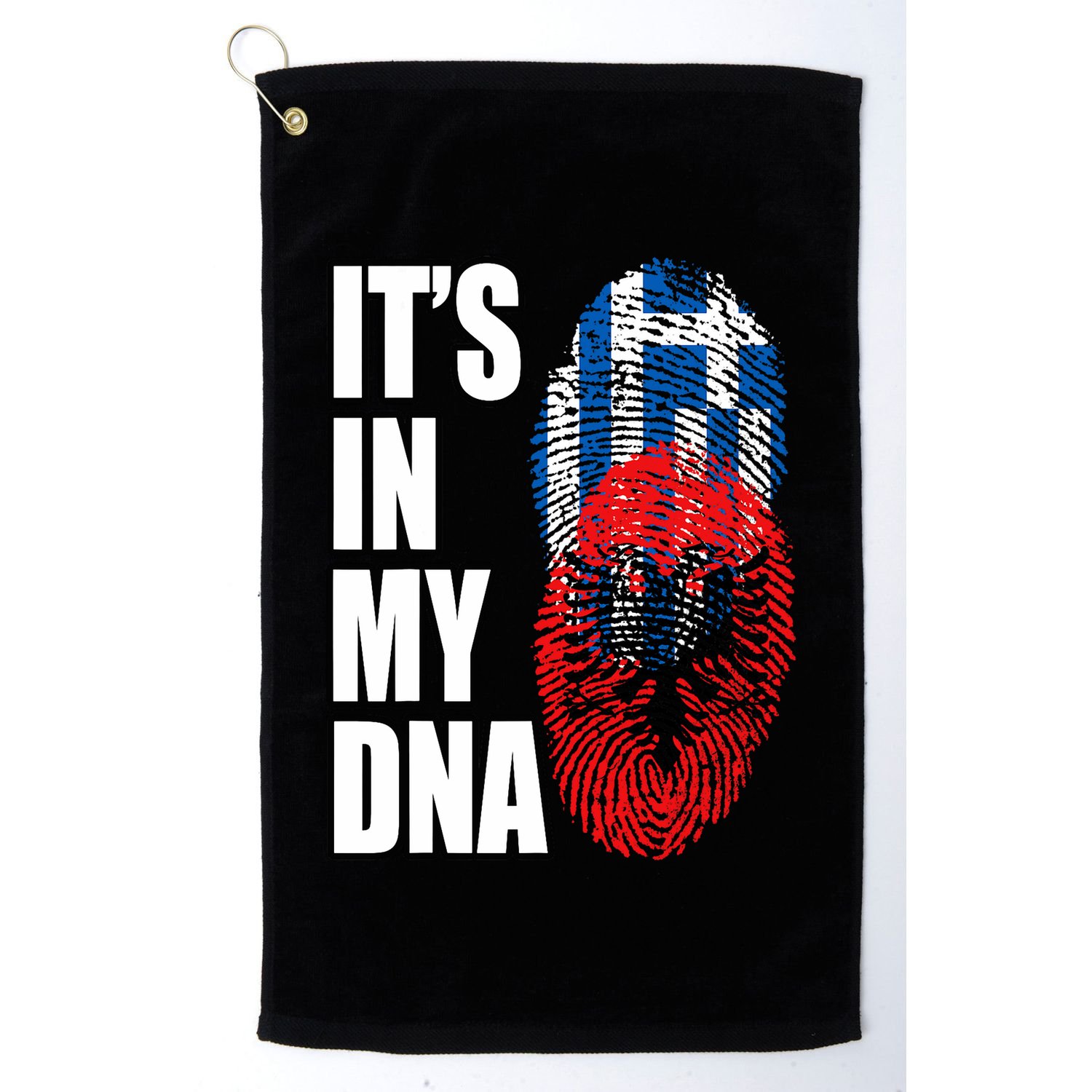 Albanian And Greek Mix Dna Flag Heritage Golf Towel