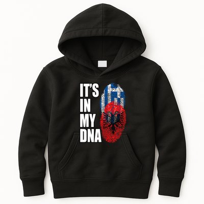Albanian And Greek Mix Dna Flag Heritage Kids Hoodie