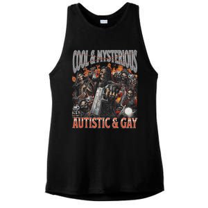 Autistic And Gay Funny Hard Skeleton Meme Graphic Bootleg Ladies PosiCharge Tri-Blend Wicking Tank