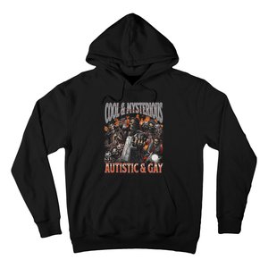 Autistic And Gay Funny Hard Skeleton Meme Graphic Bootleg Hoodie