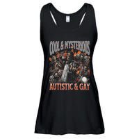 Autistic And Gay Funny Hard Skeleton Meme Graphic Bootleg Ladies Essential Flowy Tank