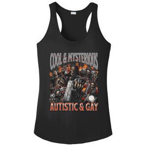 Autistic And Gay Funny Hard Skeleton Meme Graphic Bootleg Ladies PosiCharge Competitor Racerback Tank