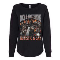 Autistic And Gay Funny Hard Skeleton Meme Graphic Bootleg Womens California Wash Sweatshirt