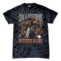 Autistic And Gay Funny Hard Skeleton Meme Graphic Bootleg Tie-Dye T-Shirt