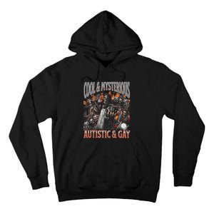 Autistic And Gay Funny Hard Skeleton Meme Graphic Bootleg Tall Hoodie