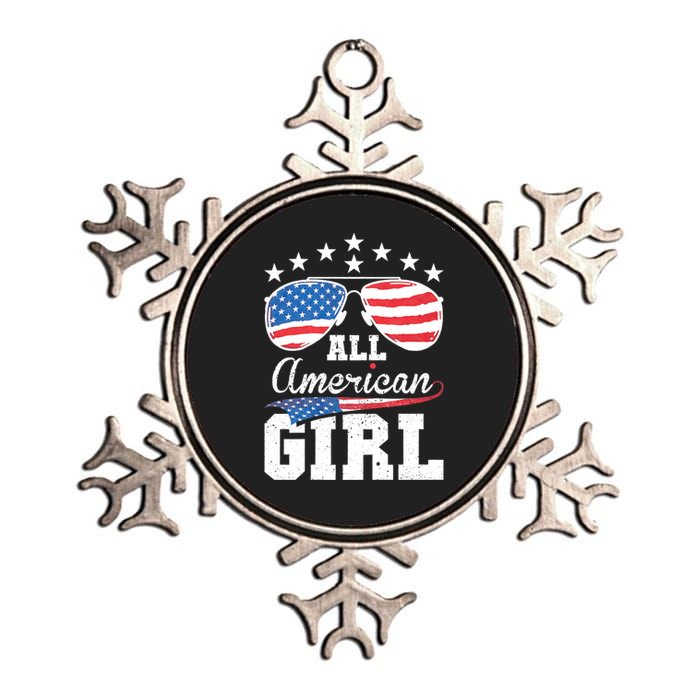 All American Girl 4th Of July Matching Family Metallic Star Ornament