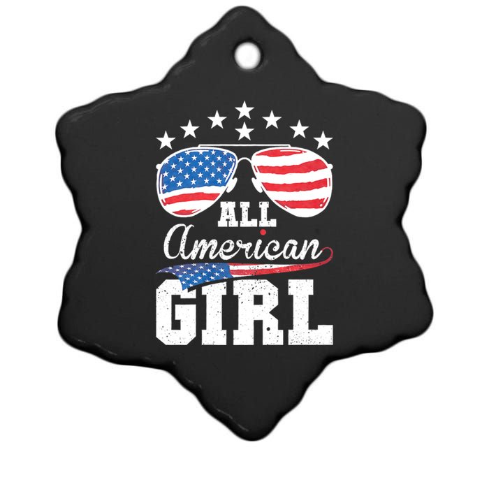 All American Girl 4th Of July Matching Family Ceramic Star Ornament