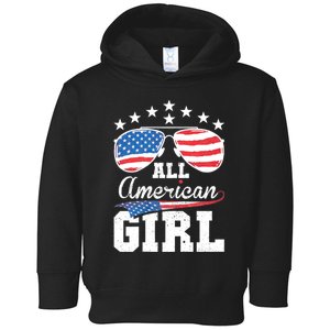 All American Girl 4th Of July Matching Family Toddler Hoodie