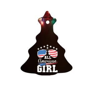 All American Girl 4th Of July Matching Family Ceramic Tree Ornament