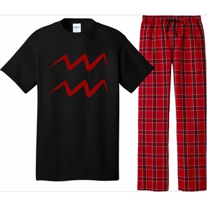 Aquarius Astrology Horoscope Goth Emo Red And Black Gift Pajama Set