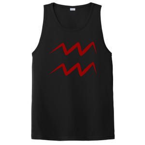 Aquarius Astrology Horoscope Goth Emo Red And Black Gift PosiCharge Competitor Tank