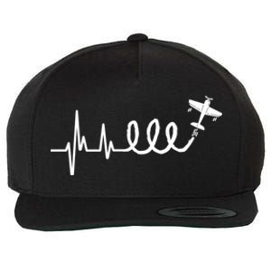 Aerobatic Airplane Heartbeat Ekg Funny Pilot Aviation Gift Wool Snapback Cap