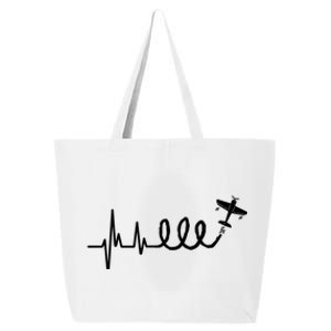 Aerobatic Airplane Heartbeat Ekg Funny Pilot Aviation Gift 25L Jumbo Tote