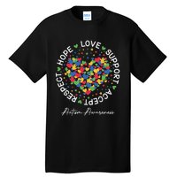 Autism Awareness Hope Love Support Accept Respect Tall T-Shirt