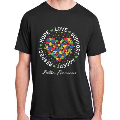 Autism Awareness Hope Love Support Accept Respect Adult ChromaSoft Performance T-Shirt