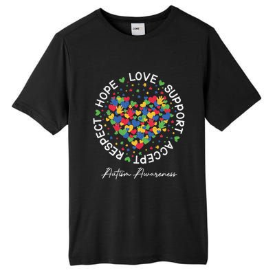 Autism Awareness Hope Love Support Accept Respect Tall Fusion ChromaSoft Performance T-Shirt