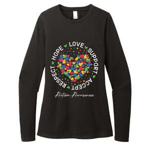 Autism Awareness Hope Love Support Accept Respect Womens CVC Long Sleeve Shirt