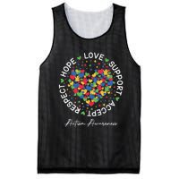 Autism Awareness Hope Love Support Accept Respect Mesh Reversible Basketball Jersey Tank