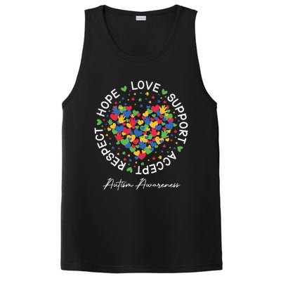 Autism Awareness Hope Love Support Accept Respect PosiCharge Competitor Tank