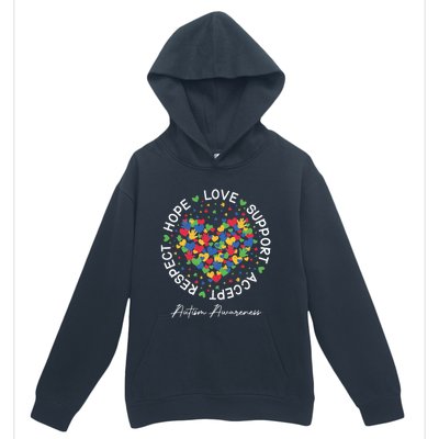 Autism Awareness Hope Love Support Accept Respect Urban Pullover Hoodie