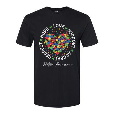 Autism Awareness Hope Love Support Accept Respect Softstyle CVC T-Shirt