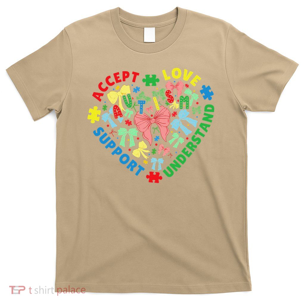 Autism Awareness Heart Coquette Bow Autism Support Women T-Shirt