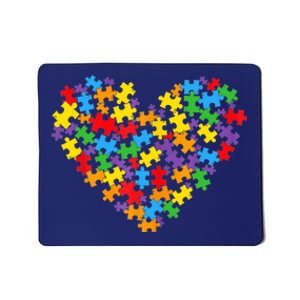 Autism Awareness Heart Valentine Day Puzzle Piece For Girl Mousepad