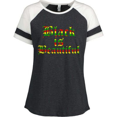 African American History Month Black Is Beautiful Gift Enza Ladies Jersey Colorblock Tee