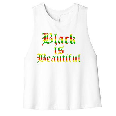 African American History Month Black Is Beautiful Gift Women's Racerback Cropped Tank