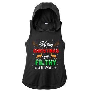 Alone At Home Movies Merry Christmas You Filty Animal Ladies PosiCharge Tri-Blend Wicking Draft Hoodie Tank