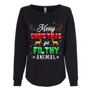 Alone At Home Movies Merry Christmas You Filty Animal Womens California Wash Sweatshirt