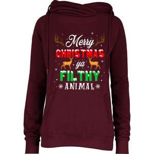 Alone At Home Movies Merry Christmas You Filty Animal Womens Funnel Neck Pullover Hood