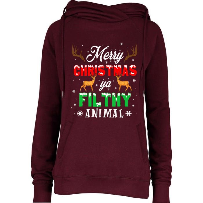 Alone At Home Movies Merry Christmas You Filty Animal Womens Funnel Neck Pullover Hood