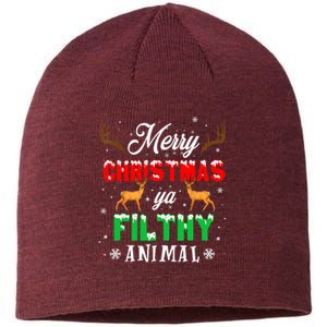 Alone At Home Movies Merry Christmas You Filty Animal Sustainable Beanie