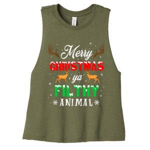 Alone At Home Movies Merry Christmas You Filty Animal Women's Racerback Cropped Tank