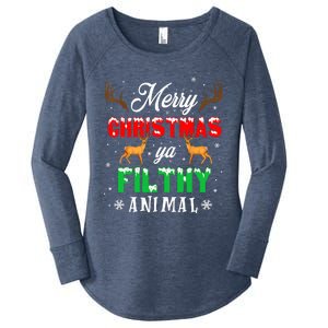 Alone At Home Movies Merry Christmas You Filty Animal Women's Perfect Tri Tunic Long Sleeve Shirt