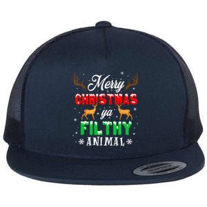 Alone At Home Movies Merry Christmas You Filty Animal Flat Bill Trucker Hat