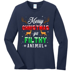 Alone At Home Movies Merry Christmas You Filty Animal Ladies Long Sleeve Shirt