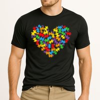 Autism Awareness Heart Valentine Day Puzzle Piece Cooling Performance Crew T-Shirt
