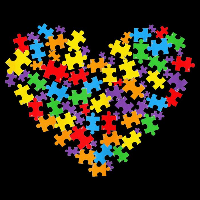 Autism Awareness Heart Valentine Day Puzzle Piece Cooling Performance Crew T-Shirt