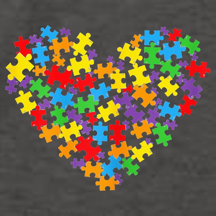 Autism Awareness Heart Valentine Day Puzzle Piece Vector Backpack