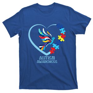 Autism Awareness: Heart Colorful Bird Puzzle Pieces Great Gift T-Shirt