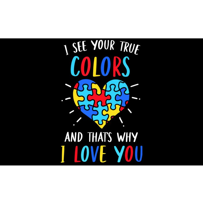 Autism Awareness Heart I See Your True Colors Puzzle Piece Bumper Sticker