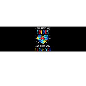 Autism Awareness Heart I See Your True Colors Puzzle Piece Bumper Sticker