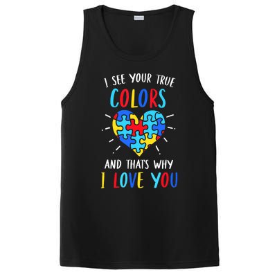 Autism Awareness Heart I See Your True Colors Puzzle Piece PosiCharge Competitor Tank