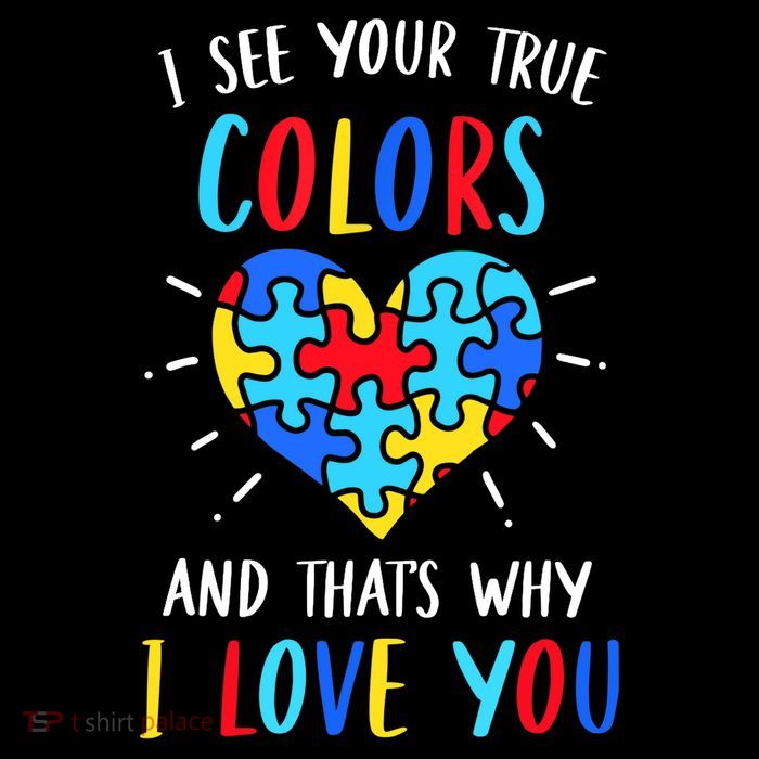 Autism Awareness Heart I See Your True Colors Puzzle Piece Womens T-Shirt