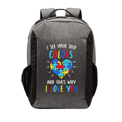 Autism Awareness Heart I See Your True Colors Puzzle Piece Vector Backpack