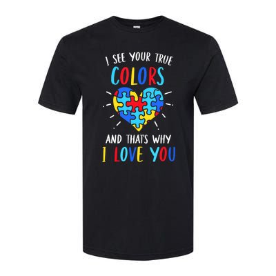 Autism Awareness Heart I See Your True Colors Puzzle Piece Softstyle CVC T-Shirt