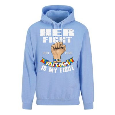 Autism Awareness Her Fight Is My Fight Hope Cure Unisex Surf Hoodie