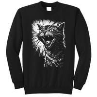 Angry Aggressive Hissing Cat Ready To Attack Tall Sweatshirt